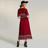 Deep V Neck Floral Dress By Bohoartist